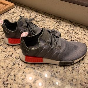 Adidas NMD size 8.5 grey and red beautiful pair
